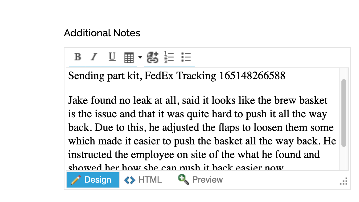 Accurants WO Additional Notes